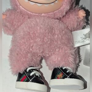 New Miniature Designer Black Sneakers  ( Labubu Doll Not Included)
